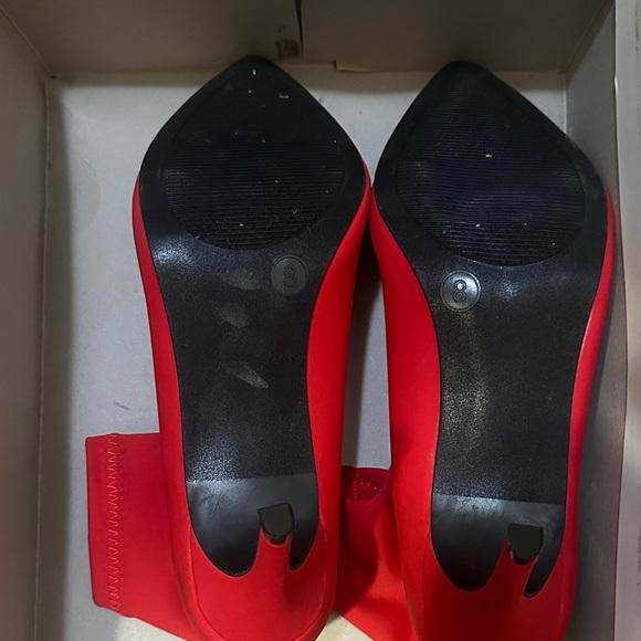 A New Day “Cady” Red Stiletto Sock Ankle Booties - Picture 6 of 7